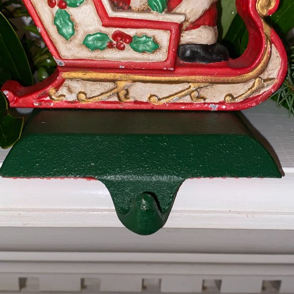 Vintage Midwest of Cannon Falls Santa in Sleigh Stocking Holder - Picture 9 of 14